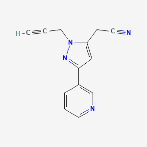 2-(1-(prop-2-yn-1-yl)-3-(pyridin-3-yl)-1H-pyrazol-5-yl)acetonitrile