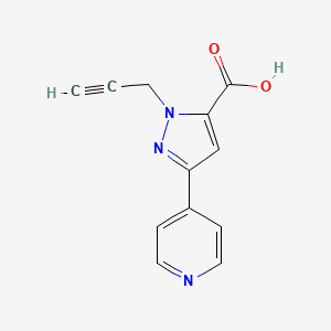molecular formula C12H9N3O2 B1479524 1-(prop-2-yn-1-yl)-3-(pyridin-4-yl)-1H-pyrazole-5-carboxylic acid CAS No. 2098065-19-9