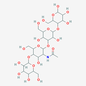 N-[(2S,3R,4R,5S,6R)-2-{[(2R,3S,4S,5R,6S)-3,5-dihydroxy-2-(hydroxymethyl)-6-{[(2R,3S,4R,5R)-4,5,6-trihydroxy-2-(hydroxymethyl)oxan-3-yl]oxy}oxan-4-yl]oxy}-4-hydroxy-6-(hydroxymethyl)-5-{[(2S,3R,4S,5R,6R)-3,4,5-trihydroxy-6-(hydroxymethyl)oxan-2-yl]oxy}oxan