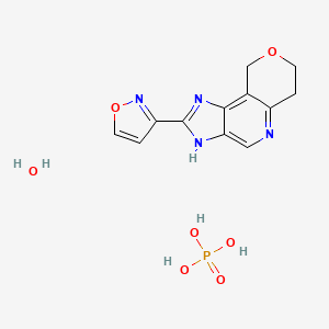 molecular formula C12H15N4O7P B14795274 4-(1,2-oxazol-3-yl)-12-oxa-3,5,8-triazatricyclo[7.4.0.02,6]trideca-1,3,6,8-tetraene;phosphoric acid;hydrate 