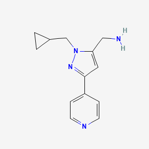 (1-(cyclopropylmethyl)-3-(pyridin-4-yl)-1H-pyrazol-5-yl)methanamine