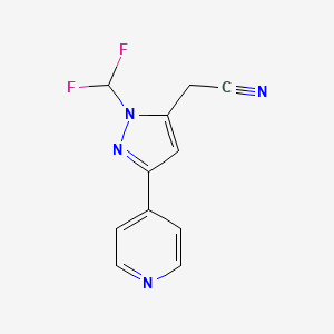 2-(1-(difluoromethyl)-3-(pyridin-4-yl)-1H-pyrazol-5-yl)acetonitrile