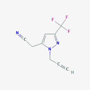 2-(1-(prop-2-yn-1-yl)-3-(trifluoromethyl)-1H-pyrazol-5-yl)acetonitrile