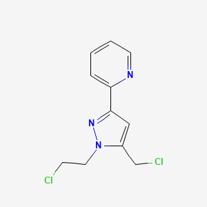 molecular formula C11H11Cl2N3 B1479544 2-(1-(2-氯乙基)-5-(氯甲基)-1H-吡唑-3-基)吡啶 CAS No. 2091620-98-1