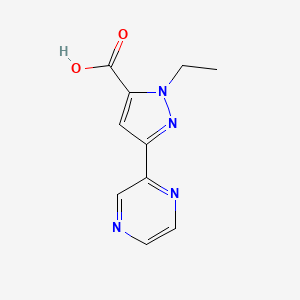 molecular formula C10H10N4O2 B1479550 1-ethyl-3-(pyrazin-2-yl)-1H-pyrazole-5-carboxylic acid CAS No. 2092465-79-5