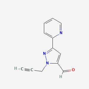 molecular formula C12H9N3O B1479552 1-(prop-2-yn-1-yl)-3-(pyridin-2-yl)-1H-pyrazole-5-carbaldehyde CAS No. 2092051-95-9