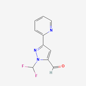 molecular formula C10H7F2N3O B1479553 1-(二氟甲基)-3-(吡啶-2-基)-1H-吡唑-5-甲醛 CAS No. 2092491-34-2