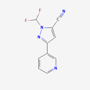 molecular formula C10H6F2N4 B1479556 1-(二氟甲基)-3-(吡啶-3-基)-1H-吡唑-5-腈 CAS No. 2098004-33-0