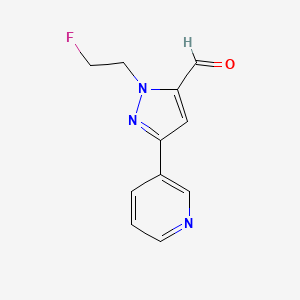 1-(2-fluoroethyl)-3-(pyridin-3-yl)-1H-pyrazole-5-carbaldehyde