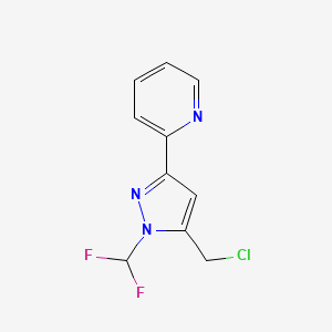 molecular formula C10H8ClF2N3 B1479561 2-(5-(chloromethyl)-1-(difluoromethyl)-1H-pyrazol-3-yl)pyridine CAS No. 2092256-07-8