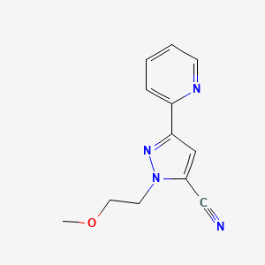1-(2-methoxyethyl)-3-(pyridin-2-yl)-1H-pyrazole-5-carbonitrile