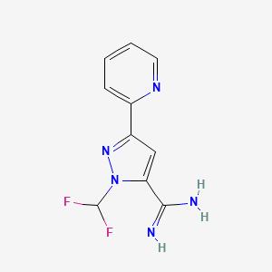 molecular formula C10H9F2N5 B1479565 1-(difluoromethyl)-3-(pyridin-2-yl)-1H-pyrazole-5-carboximidamide CAS No. 2098069-89-5