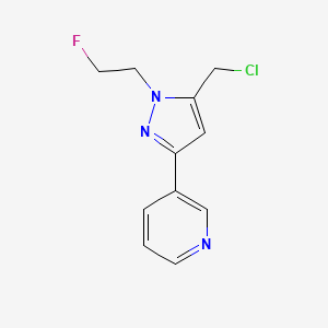 molecular formula C11H11ClFN3 B1479567 3-(5-(氯甲基)-1-(2-氟乙基)-1H-吡唑-3-基)吡啶 CAS No. 2092103-98-3