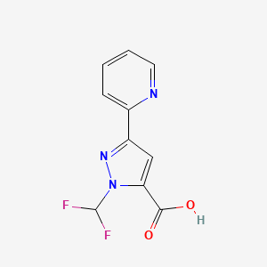 molecular formula C10H7F2N3O2 B1479569 1-(difluoromethyl)-3-(pyridin-2-yl)-1H-pyrazole-5-carboxylic acid CAS No. 2098107-95-8