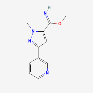 molecular formula C11H12N4O B1479571 methyl 1-methyl-3-(pyridin-3-yl)-1H-pyrazole-5-carbimidate CAS No. 2098137-79-0