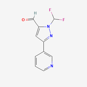 1-(difluoromethyl)-3-(pyridin-3-yl)-1H-pyrazole-5-carbaldehyde