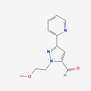 1-(2-methoxyethyl)-3-(pyridin-2-yl)-1H-pyrazole-5-carbaldehyde