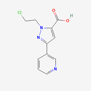1-(2-chloroethyl)-3-(pyridin-3-yl)-1H-pyrazole-5-carboxylic acid
