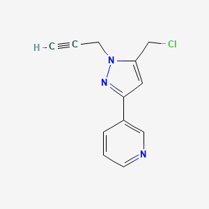 molecular formula C12H10ClN3 B1479588 3-(5-(chloromethyl)-1-(prop-2-yn-1-yl)-1H-pyrazol-3-yl)pyridine CAS No. 2091715-21-6