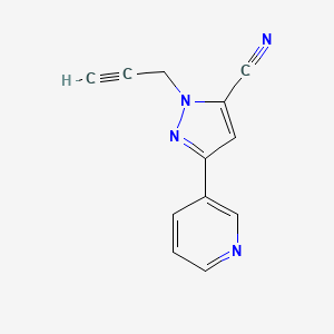 molecular formula C12H8N4 B1479590 1-(prop-2-yn-1-yl)-3-(pyridin-3-yl)-1H-pyrazole-5-carbonitrile CAS No. 2098004-27-2