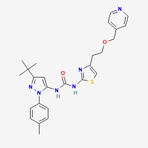 molecular formula C26H30N6O2S B14795914 1-[3-Tert-Butyl-1-(4-Methylphenyl)-1h-Pyrazol-5-Yl]-3-{4-[2-(Pyridin-4-Ylmethoxy)ethyl]-1,3-Thiazol-2-Yl}urea 