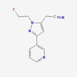 2-(1-(2-fluoroethyl)-3-(pyridin-3-yl)-1H-pyrazol-5-yl)acetonitrile