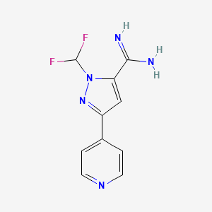 molecular formula C10H9F2N5 B1479597 1-(二氟甲基)-3-(吡啶-4-基)-1H-吡唑-5-甲酰胺 CAS No. 2097982-97-1