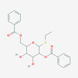 molecular formula C22H24O7S B14795971 ((2R,3R,4S,5R,6R)-5-(Benzoyloxy)-6-(ethylthio)-3,4-dihydroxytetrahydro-2H-pyran-2-yl)methyl benzoate CAS No. 194858-02-1