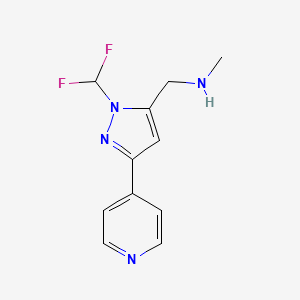 molecular formula C11H12F2N4 B1479599 1-(1-(difluoromethyl)-3-(pyridin-4-yl)-1H-pyrazol-5-yl)-N-methylmethanamine CAS No. 2098103-83-2