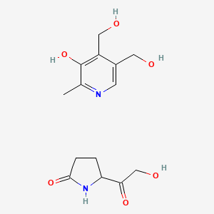 molecular formula C14H20N2O6 B14796006 4,5-Bis(hydroxymethyl)-2-methylpyridin-3-ol;5-(2-hydroxyacetyl)pyrrolidin-2-one 