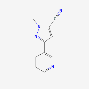 molecular formula C10H8N4 B1479607 1-methyl-3-(pyridin-3-yl)-1H-pyrazole-5-carbonitrile CAS No. 2098004-02-3