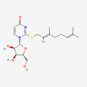 molecular formula C19H28N2O5S B14796109 2-Geranylthiouridine 