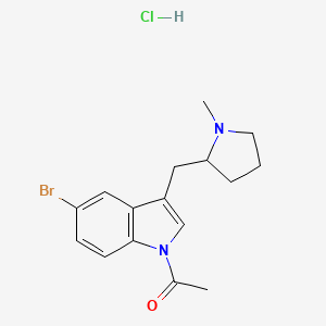 1-[5-Bromo-3-[(1-methylpyrrolidin-2-yl)methyl]indol-1-yl]ethanone;hydrochloride