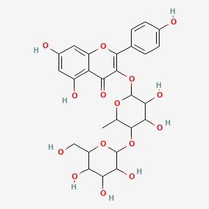 molecular formula C27H30O15 B14796119 3-[3,4-Dihydroxy-6-methyl-5-[3,4,5-trihydroxy-6-(hydroxymethyl)oxan-2-yl]oxyoxan-2-yl]oxy-5,7-dihydroxy-2-(4-hydroxyphenyl)chromen-4-one 