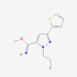 molecular formula C11H12FN3OS B1479615 methyl 1-(2-fluoroethyl)-3-(thiophen-2-yl)-1H-pyrazole-5-carbimidate CAS No. 2098070-14-3