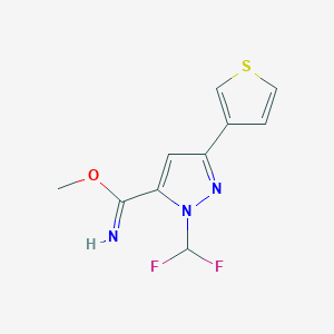 methyl 1-(difluoromethyl)-3-(thiophen-3-yl)-1H-pyrazole-5-carbimidate