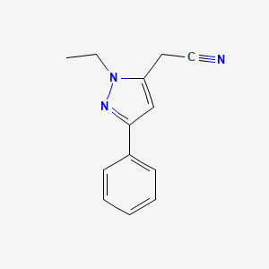 2-(1-ethyl-3-phenyl-1H-pyrazol-5-yl)acetonitrile