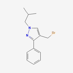 molecular formula C14H17BrN2 B1479619 4-(bromomethyl)-1-isobutyl-3-phenyl-1H-pyrazole CAS No. 2098108-42-8