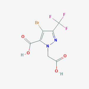 molecular formula C7H4BrF3N2O4 B1479620 4-bromo-1-(carboxymethyl)-3-(trifluoromethyl)-1H-pyrazole-5-carboxylic acid CAS No. 2098073-96-0