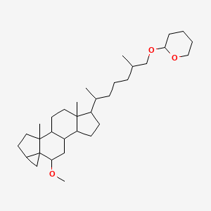 molecular formula C33H56O3 B14796217 2-[6-(10-Methoxy-3a,5a-dimethylhexadecahydrocyclopenta[a]cyclopropa[2,3]-cyclopenta-[1,2-f]naphthalen-6-yl)-2-methylheptyloxy]tetrahydropyran 