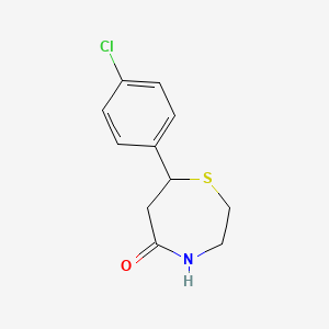 molecular formula C11H12ClNOS B14796229 7-(4-Chlorophenyl)-1,4-thiazepan-5-one 