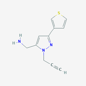 molecular formula C11H11N3S B1479623 (1-(prop-2-yn-1-yl)-3-(thiophen-3-yl)-1H-pyrazol-5-yl)methanamine CAS No. 2092096-73-4