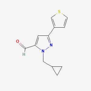 1-(cyclopropylmethyl)-3-(thiophen-3-yl)-1H-pyrazole-5-carbaldehyde