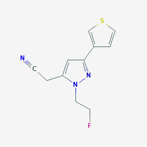 2-(1-(2-fluoroethyl)-3-(thiophen-3-yl)-1H-pyrazol-5-yl)acetonitrile