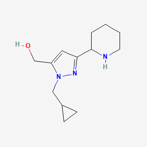 molecular formula C13H21N3O B1479627 (1-(cyclopropylmethyl)-3-(piperidin-2-yl)-1H-pyrazol-5-yl)methanol CAS No. 2098104-99-3