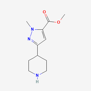 molecular formula C11H17N3O2 B1479628 methyl 1-methyl-3-(piperidin-4-yl)-1H-pyrazole-5-carboxylate CAS No. 2091705-08-5