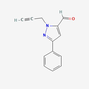molecular formula C13H10N2O B1479630 3-phenyl-1-(prop-2-yn-1-yl)-1H-pyrazole-5-carbaldehyde CAS No. 2091198-98-8