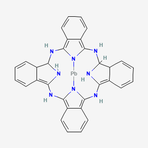 molecular formula C32H26N8Pb B14796301 9,18,27,36,37,39,40,41-Octaza-38lambda2-plumbadecacyclo[17.17.3.110,17.128,35.02,7.08,37.011,16.020,25.026,39.029,34]hentetraconta-1,3,5,7,10,12,14,19,21,23,25,30,32,34-tetradecaene 