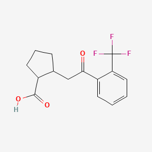 molecular formula C15H15F3O3 B14796324 2-[2-Oxo-2-[2-(trifluoromethyl)phenyl]ethyl]cyclopentane-1-carboxylic acid 