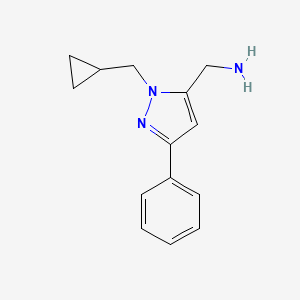 (1-(cyclopropylmethyl)-3-phenyl-1H-pyrazol-5-yl)methanamine